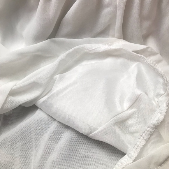 White Short Chiffon Romper - Picture 7 of 8